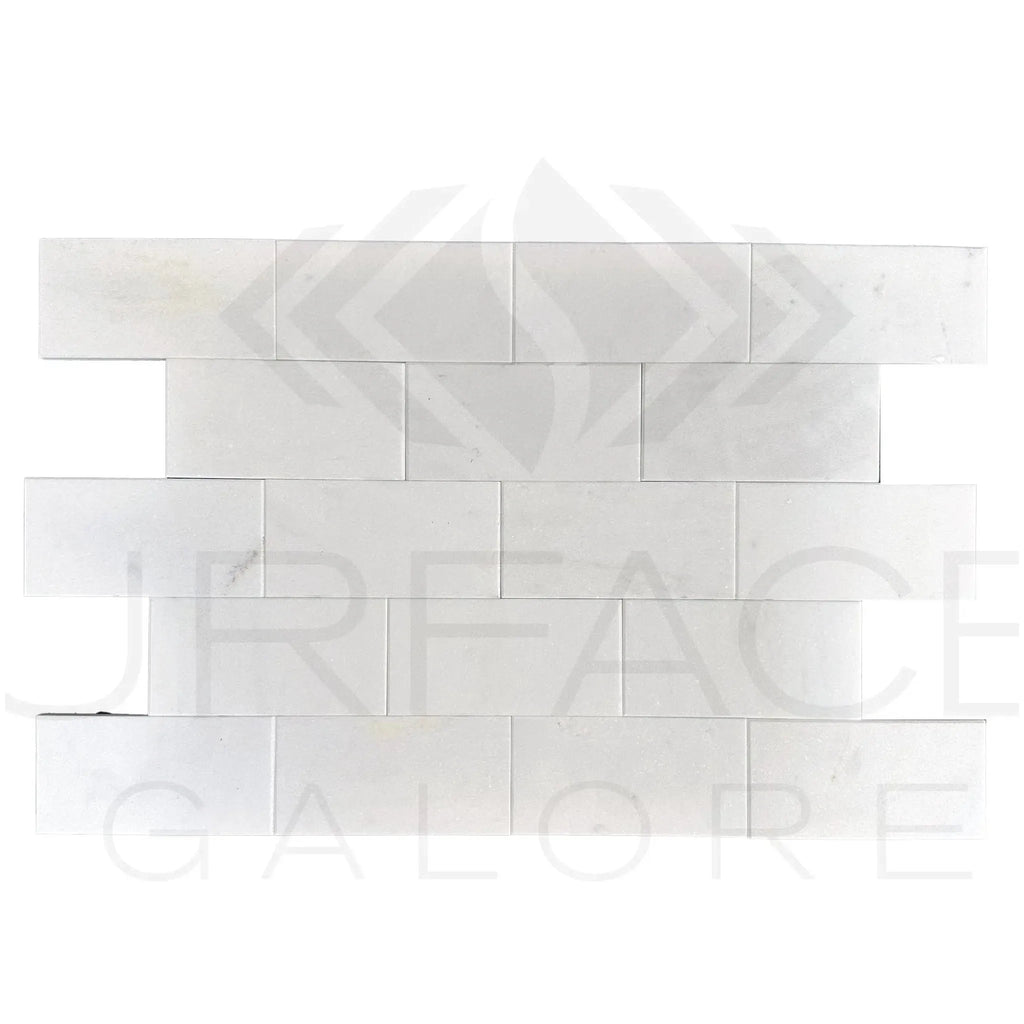 Thassos White Marble Brick Mosaic Tile - Standard Quality 3x6 Polished, $8.99/Sq.Ft