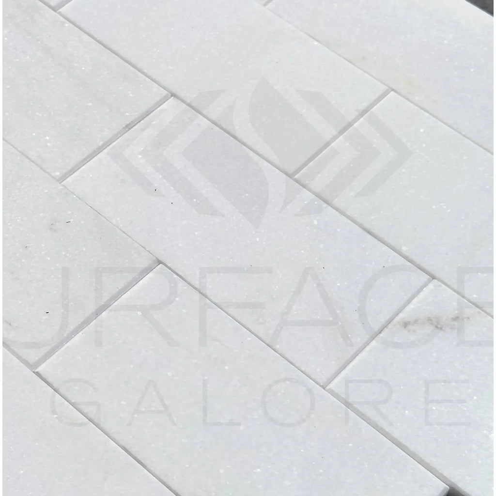 White marble brick pattern tile Thassos Greek Snow White 3X6 polished standard quality