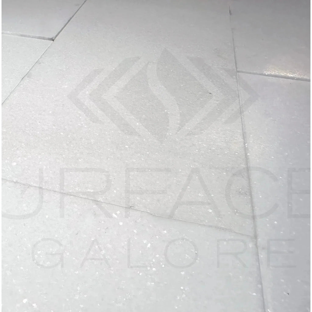 White tiled surface of Thassos White Marble Standard Quality polished tile 3x6