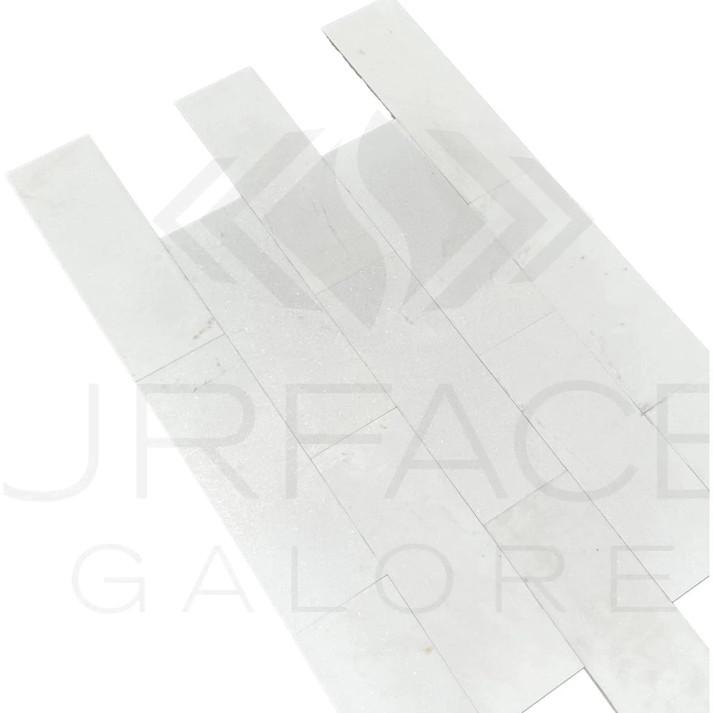 White rectangular mosaic tiles from Thassos Greek White Marble polished tile product