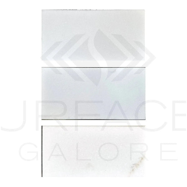 Rectangular white Thassos marble tiles, 6X12 honed standard quality, for elegant design