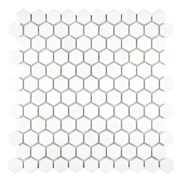 Thassos White 1 Inch Hexagon Mosaic Marble Polished or Honed White Tile Mosaic