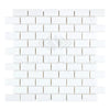 Thassos White 1X2 Brick Mosaic Marble Polished or Honed in white subway tile design