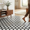Black and white glossy thassos white 2 inch vortex hexagon mosaic marble tile floor polished finish