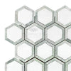Thassos White 2-inch Vortex Hexagon Mosaic Marble in polished and honed finish