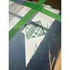 Checkerboard patterned tile from Thassos White 2X12 Bias Border with Ming-Green Marble