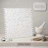 Thassos white 3/8x1 mini-brick mosaic marble split-faced tile panel with textured stacked stone pattern