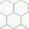 Thassos White 3 Inch Hexagon Mosaic Marble Polished or Honed Tile Pattern