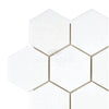 Thassos White 3 inch Hexagon Mosaic Marble Polished or Honed White Tile Display