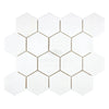 Thassos White 3 Inch Hexagon Mosaic Marble Polished or Honed Tile Display Image