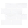 White rectangular tiles in Thassos White 3X6 Marble Tumbled for elegant decor