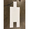 White cardboard cutout figure used as a display for Thassos White 4X12 Marble in polished or honed finish