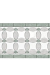 Thassos White 5 3/4X11 1/4 Florida Flower Border (Thassos+White Carrara(Oval)+Ming-Green(Dots) Marble Polished or Honed