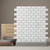 Thassos white 5/8x1 1/4 mini-brick mosaic marble polished white rectangular subway tiles in classic brick pattern