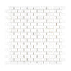 White brick mosaic tile Thassos White 5/8X1 1/4 Mini-Brick Mosaic Marble Polished or Honed