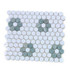 Thassos White and Ming Green 1’’ Hexagon Mosaic Tile Wall Panel