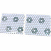 Thassos White and Ming Green 1’’ Hexagon Mosaic Ceramic Coaster Set