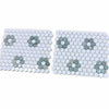 Thassos White and Ming Green 1’’ Hexagon Mosaic Ceramic Coaster Set