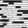 Black and white mosaic tile pattern in Thassos White Bamboo Sticks marble design