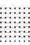 Thassos White Basketweave Mosaic (w/ Black) Mosaic Marble Polished or Honed