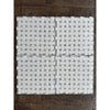 White woven plastic mat with grid pattern and textured surface for Thassos White Basketweave Mosaic