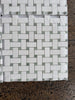 Thassos White Basketweave Mosaic with Ming Green accents in polished or honed finish