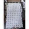 Thassos White Basketweave Mosaic tiles with light gray accents for elegant flooring or backsplash