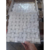 White and gray basketweave mosaic tiles from Thassos White Mosaic Marble collection