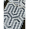 Geometric gray and white tile pattern from Thassos White Berlinetta Mosaic Marble