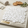 White circular mosaic tile panel of authentic Thassos marble imported from Greece polished or honed finish