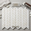 Thassos white chevron mini mosaic marble polished or honed tiles in white greek marble arranged in a chevron pattern