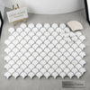 Thassos white fan raindrop mosaic marble tiles polished or honed in scalloped fish scale pattern