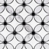 Interlocking floral mosaic tile pattern of Thassos White Florida Flower Marble