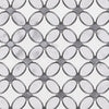 Gray and white floral tile pattern from Thassos White Florida Flower Mosaic marble