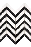 Thassos White Large Chevron (w/ Black) Mosaic Marble Polished or Honed