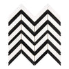 Black and white chevron tile pattern in Thassos White Large Chevron mosaic marble