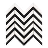 Black and white chevron mosaic tile in Thassos White Large Chevron Marble design