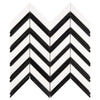 Black and white chevron mosaic tile in Thassos White Large Chevron Marble design