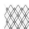 Diamond patterned mosaic tile in Thassos White Lattice Marble Polished or Honed