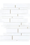 Thassos White Manhattan (Random-Strip) Mosaic Marble Polished or Honed