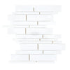 Thassos White Manhattan Mosaic Marble Tile Sheet in Polished or Honed Finish