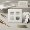 Thassos white marble double duplex switch wall plate made of white Greek marble with subtle veining pattern