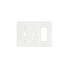 White triple switch plate for Thassos White Marble Double Toggle Rocker Wall Plate