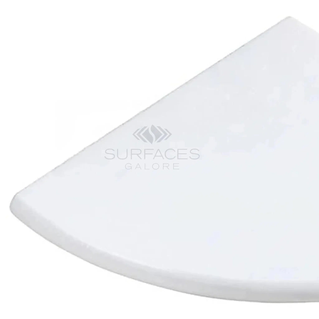White corner shelf featuring Thassos White Marble for stylish bathroom organization