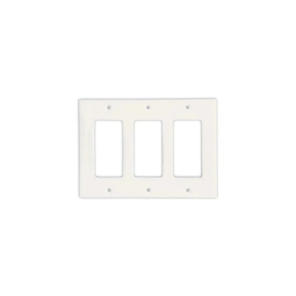 White Triple Rocker Light Switch Plate from Thassos White Marble Cover Plate Collection