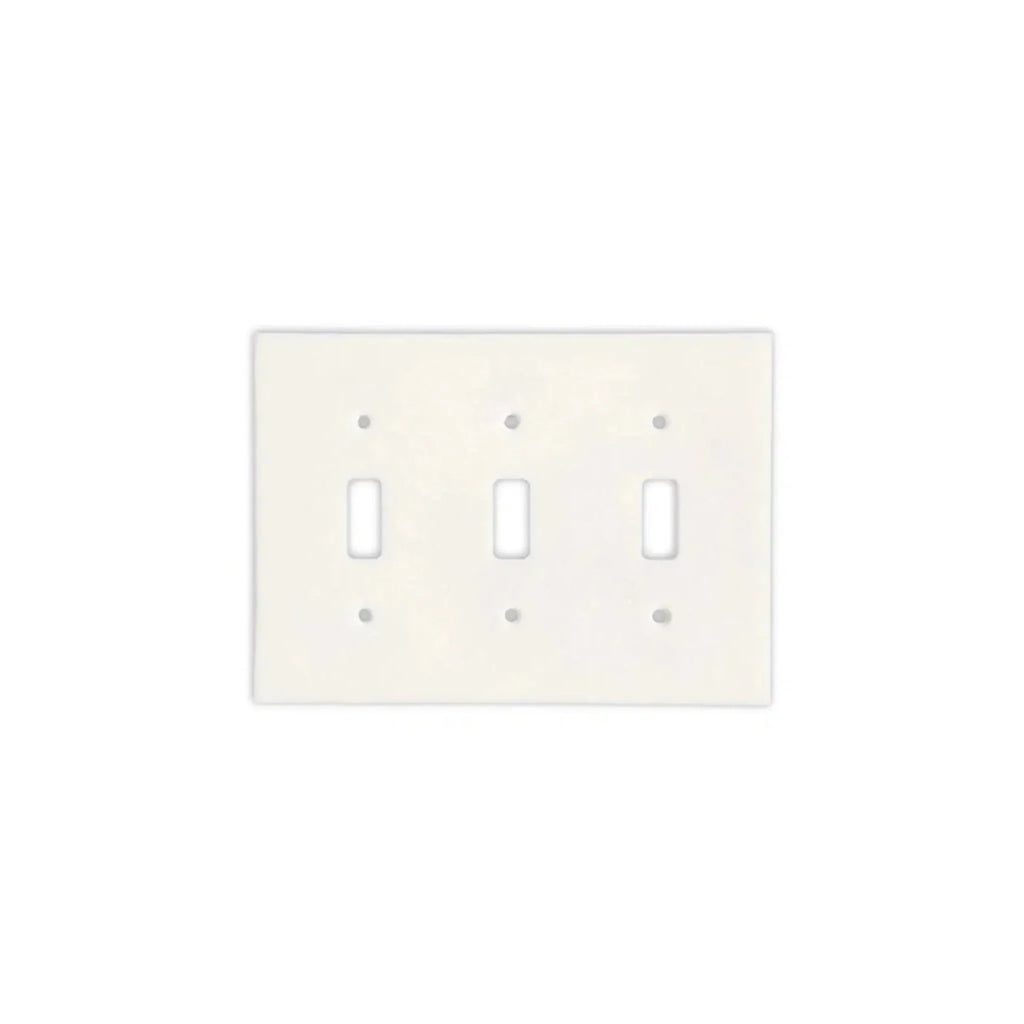 Thassos White Marble Triple Toggle Wall Switch Plate for elegant home decor