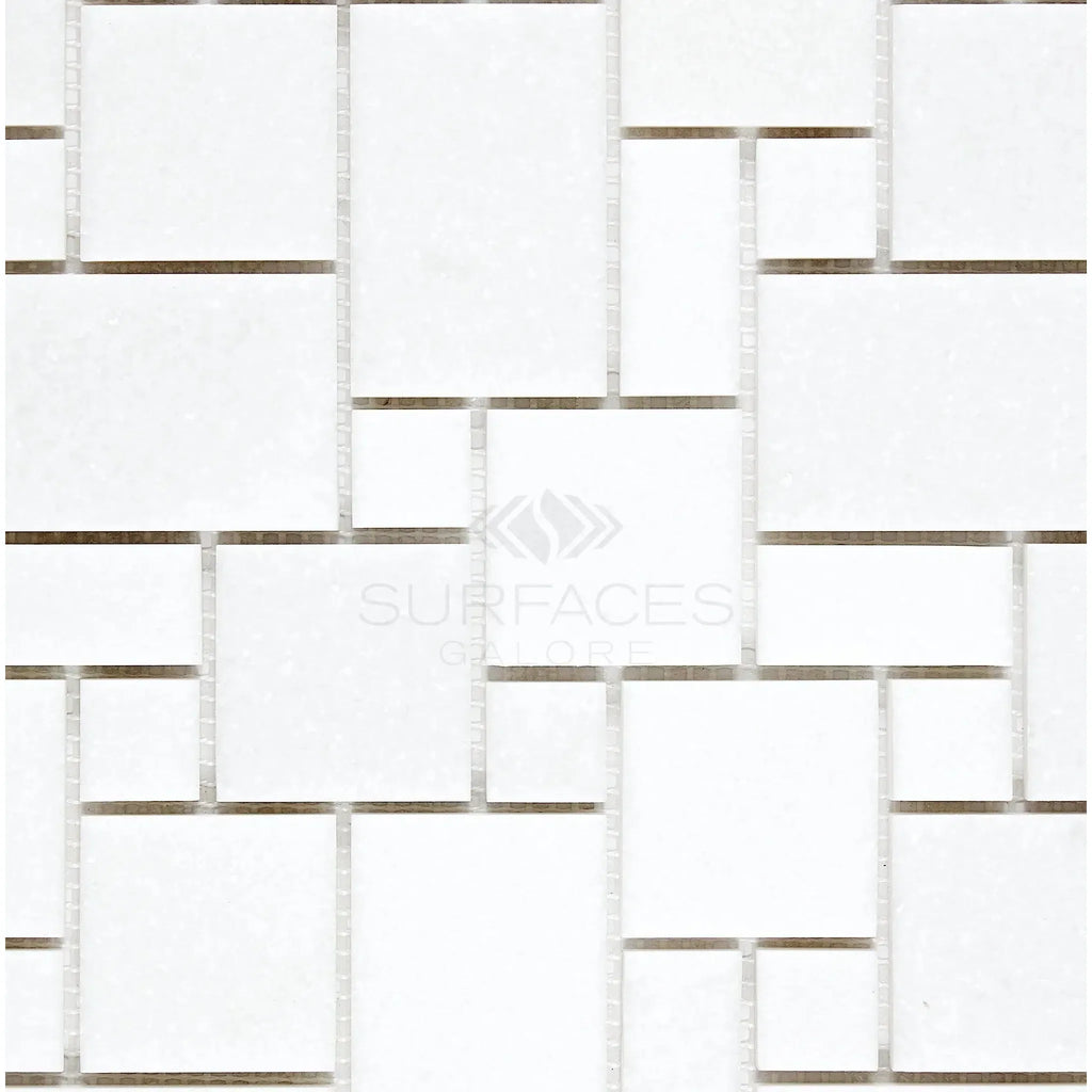Thassos White Mini-Versailles Mosaic Tile– SurfacesGalore