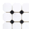 Thassos White Octagon and Diamond Tile Pattern in Polished or Honed Finish