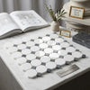 White and gray Thassos octagon marble mosaic tile set with polished honed finish in hexagonal pattern