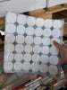 Thassos White Octagon Mosaic Marble Tile with Ming-Green Accents
